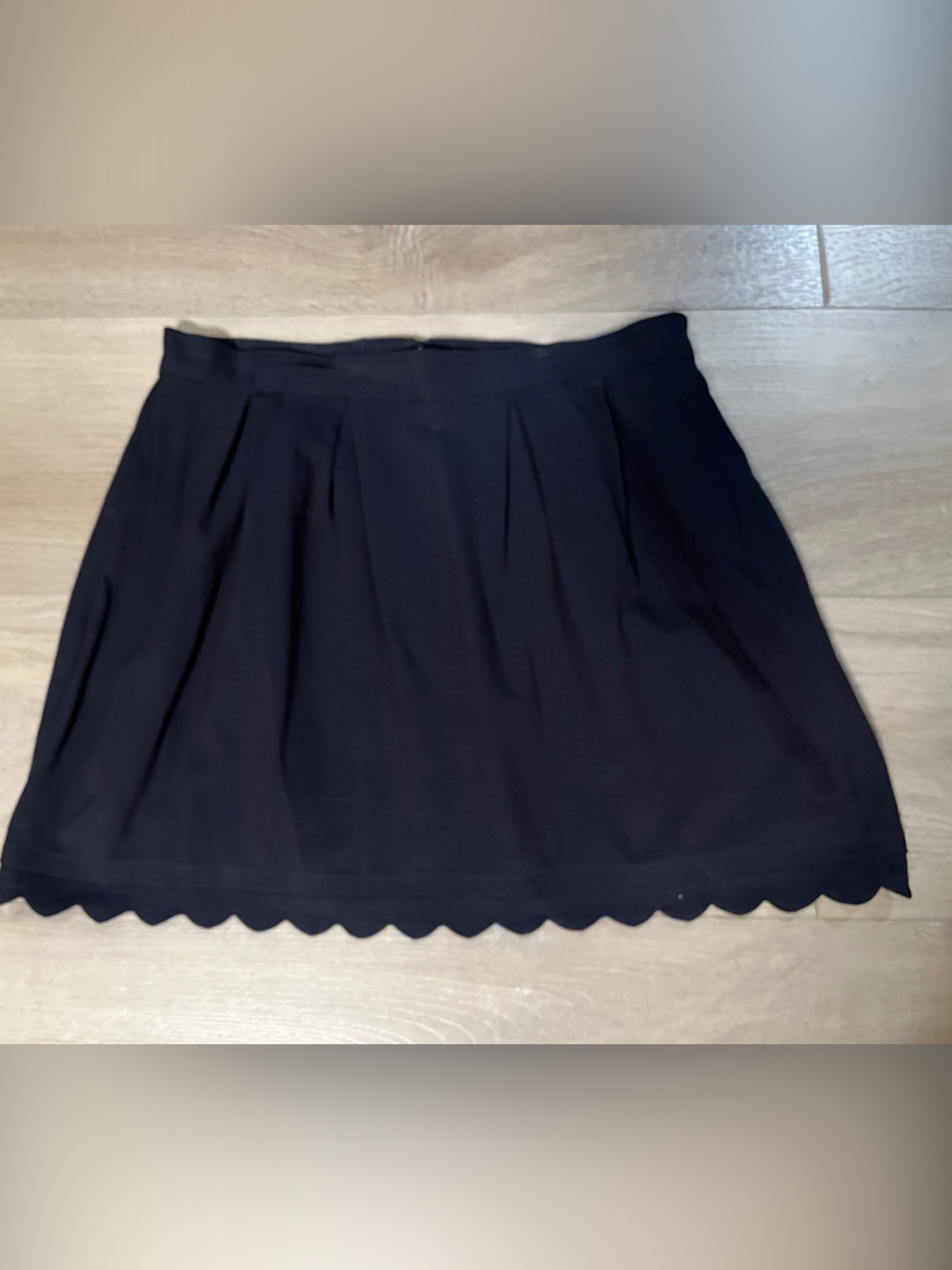 BCBGeneration Navy Mini Skirt with Scalloped Hem